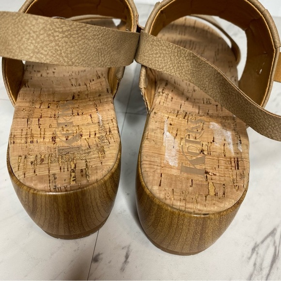 New! Korks Kork Ease Fraya Tan Faux Leather Platform Wedge Sandal 9M - Picture 13 of 15
